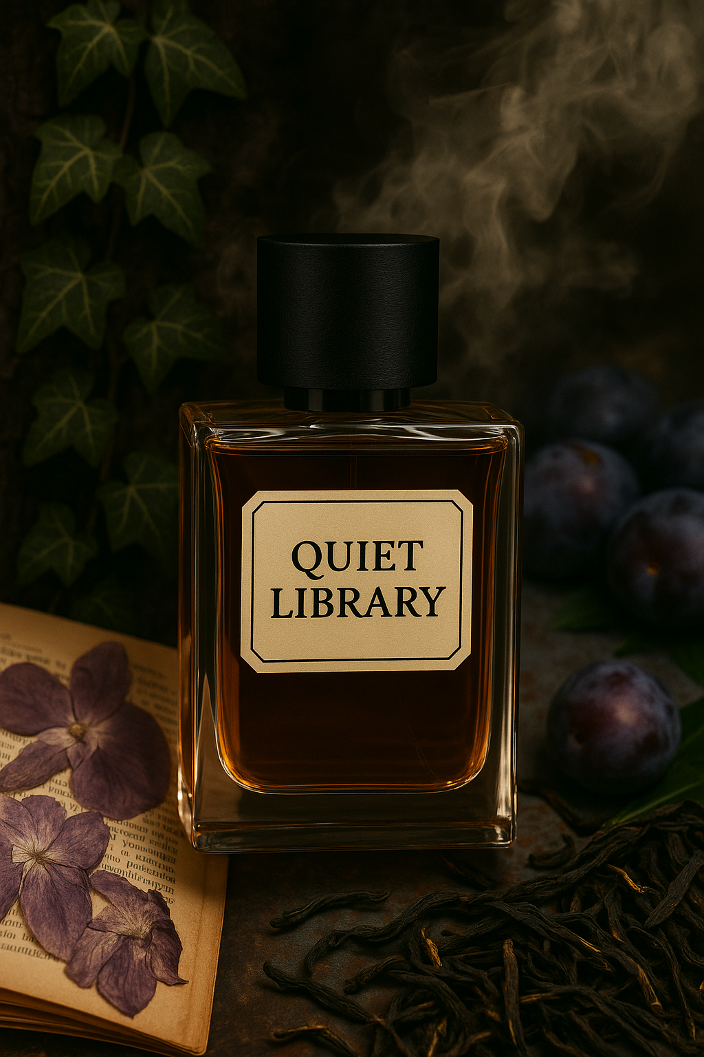 Quiet Library perfume bottle close-up